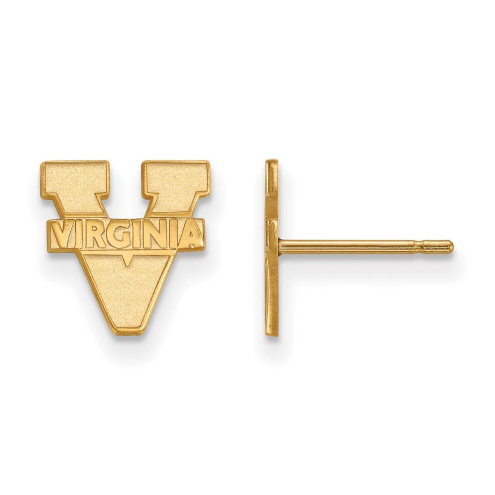 Sterling Silver Gold-plated LogoArt University of Virginia Extra Small Post Earrings QGP008UVA