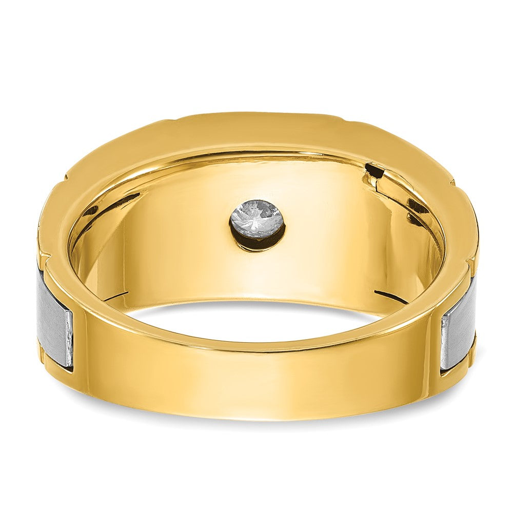 SS/GP IBGoodman Men's Polished and Satin CZ Complete Ring
