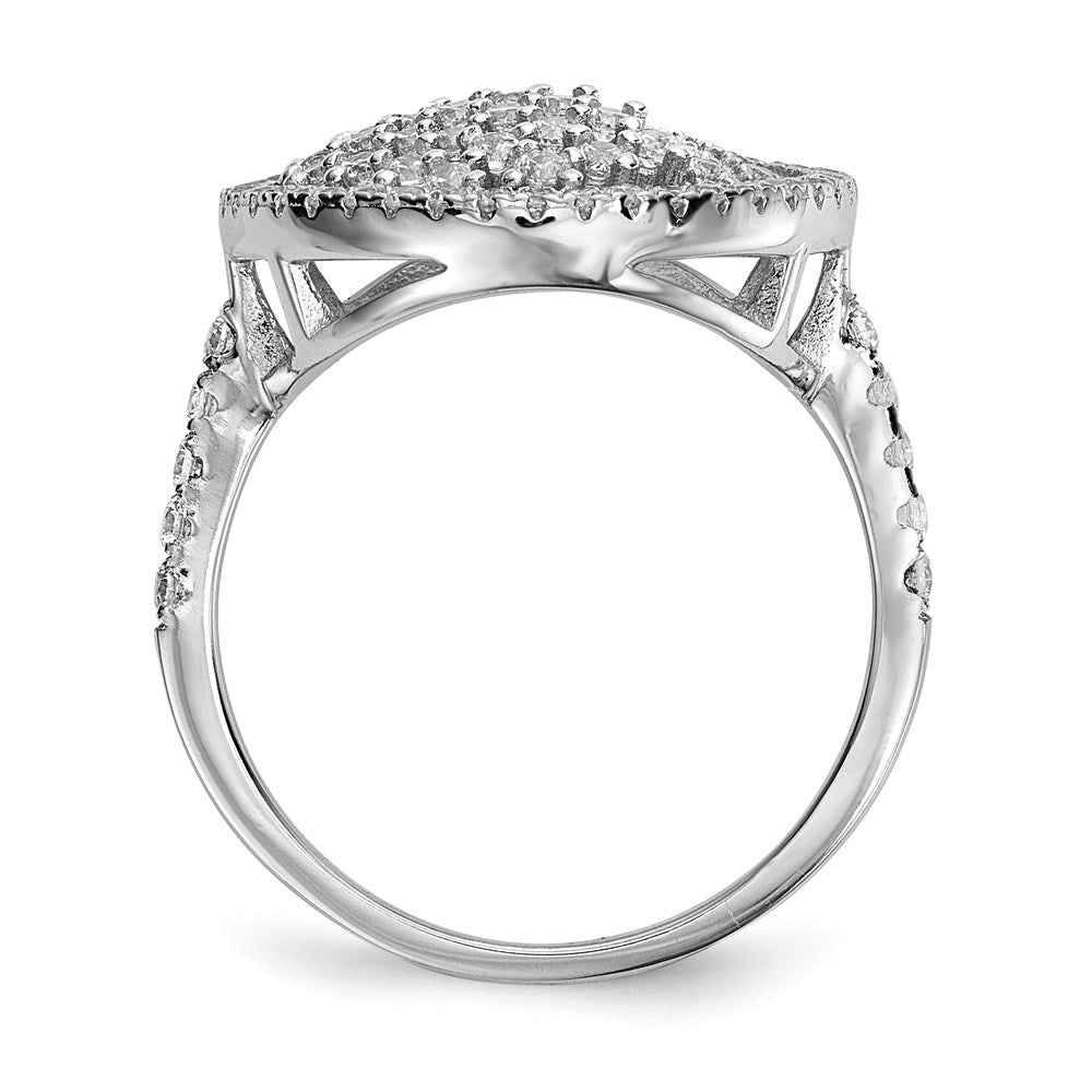Sterling Silver Rhodium-plated CZ Ring