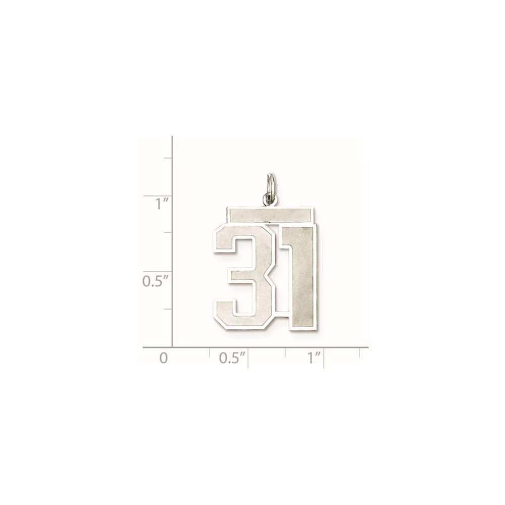 Sterling Silver/Rhodium-plated Satin Number 31 Charm Q-QPP31