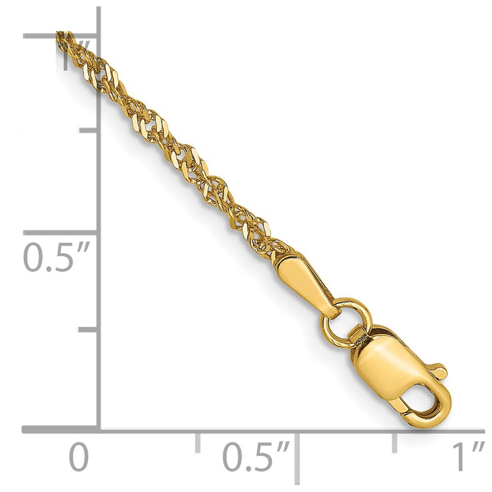14K 1.6 mm Singapore Chain 7  inches