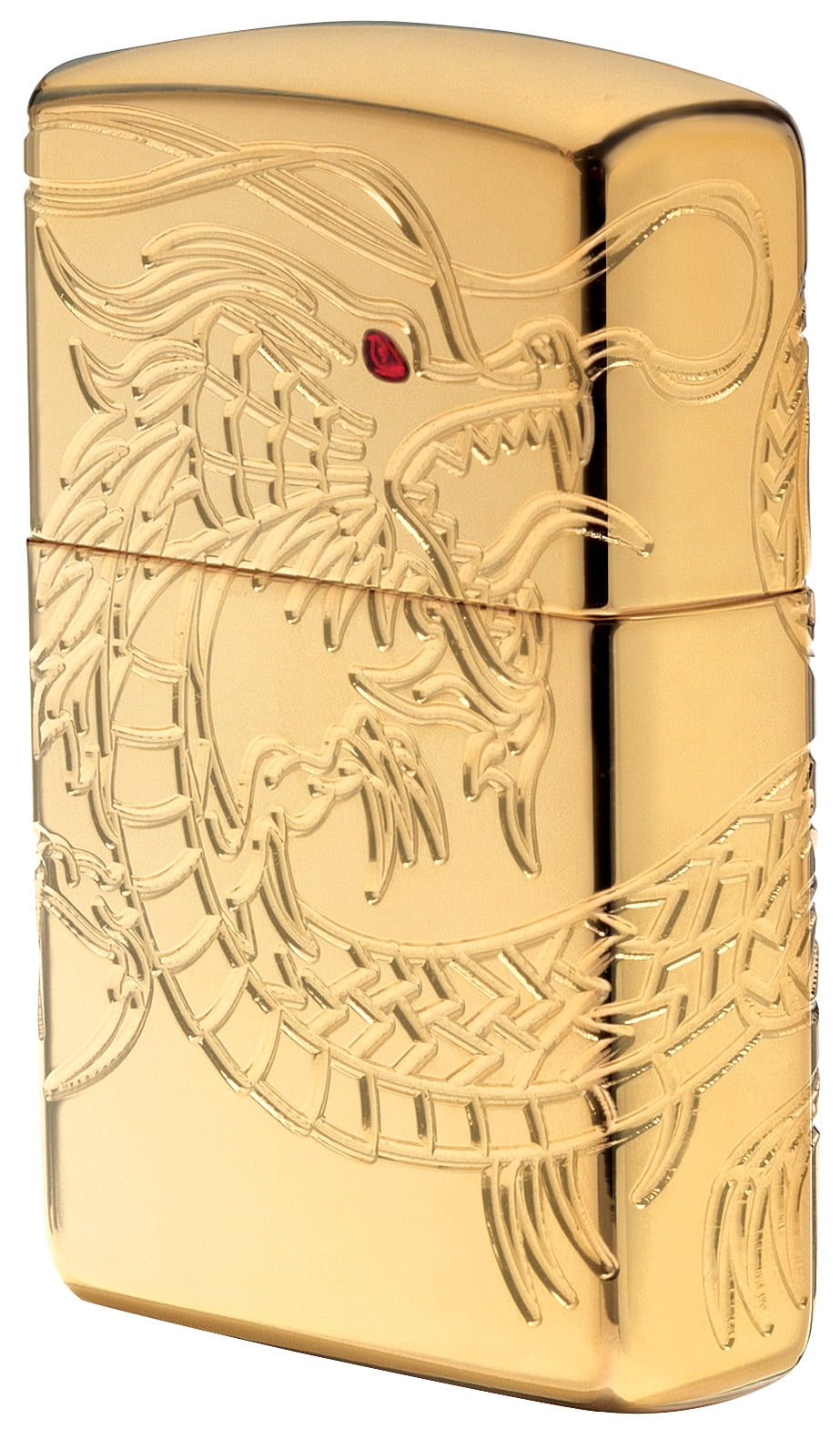 Zippo Chinese Dragon Armor High Polish Gold Plate Windproof Pocket Lighter