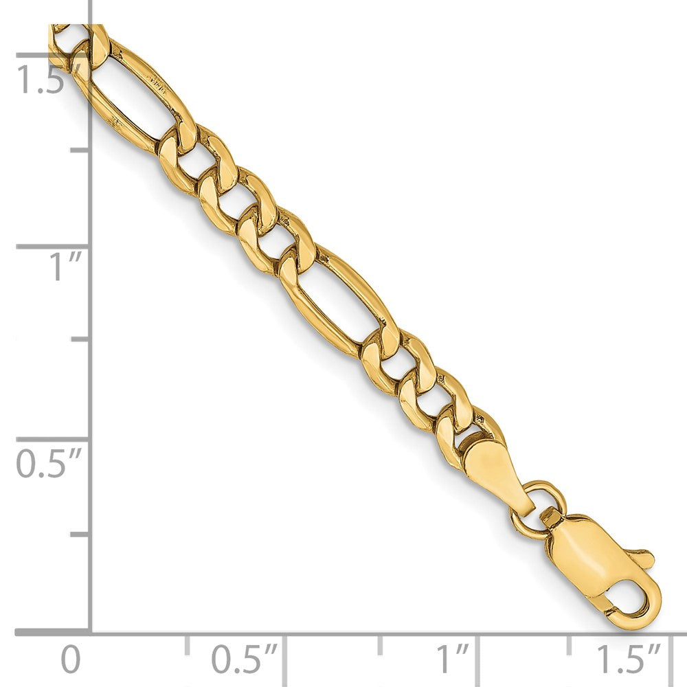 10k 4.4mm CUT Semi-Solid Figaro  Length = 5 9/16 Inch  Lobster Clasp