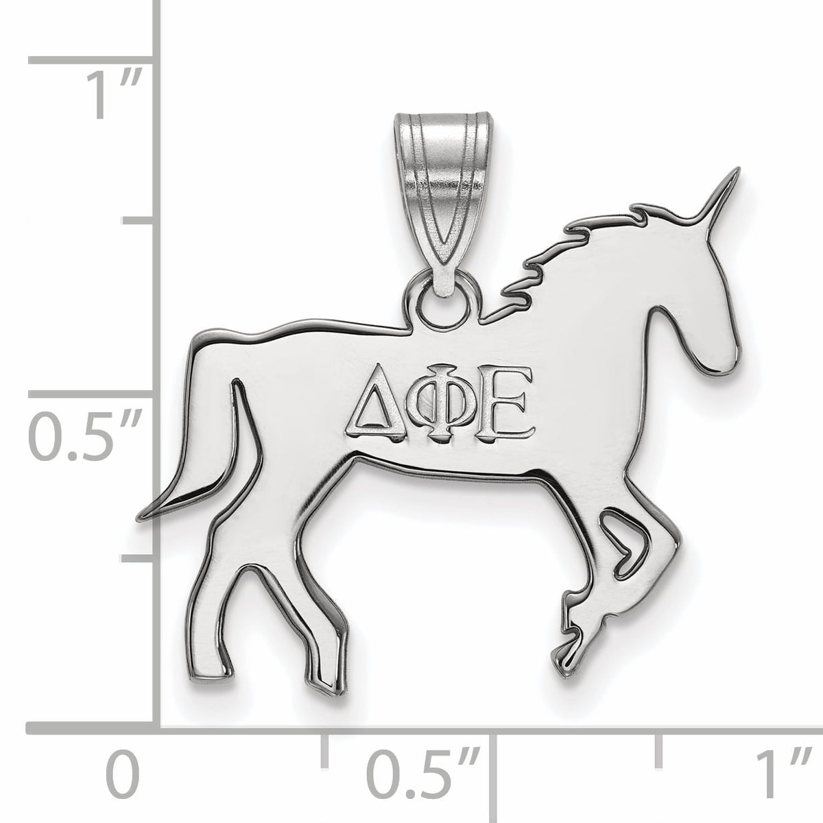 Sterling Silver Official Licensed Greek Sororities Delta Phi Epsilon (???) Medium Pendant