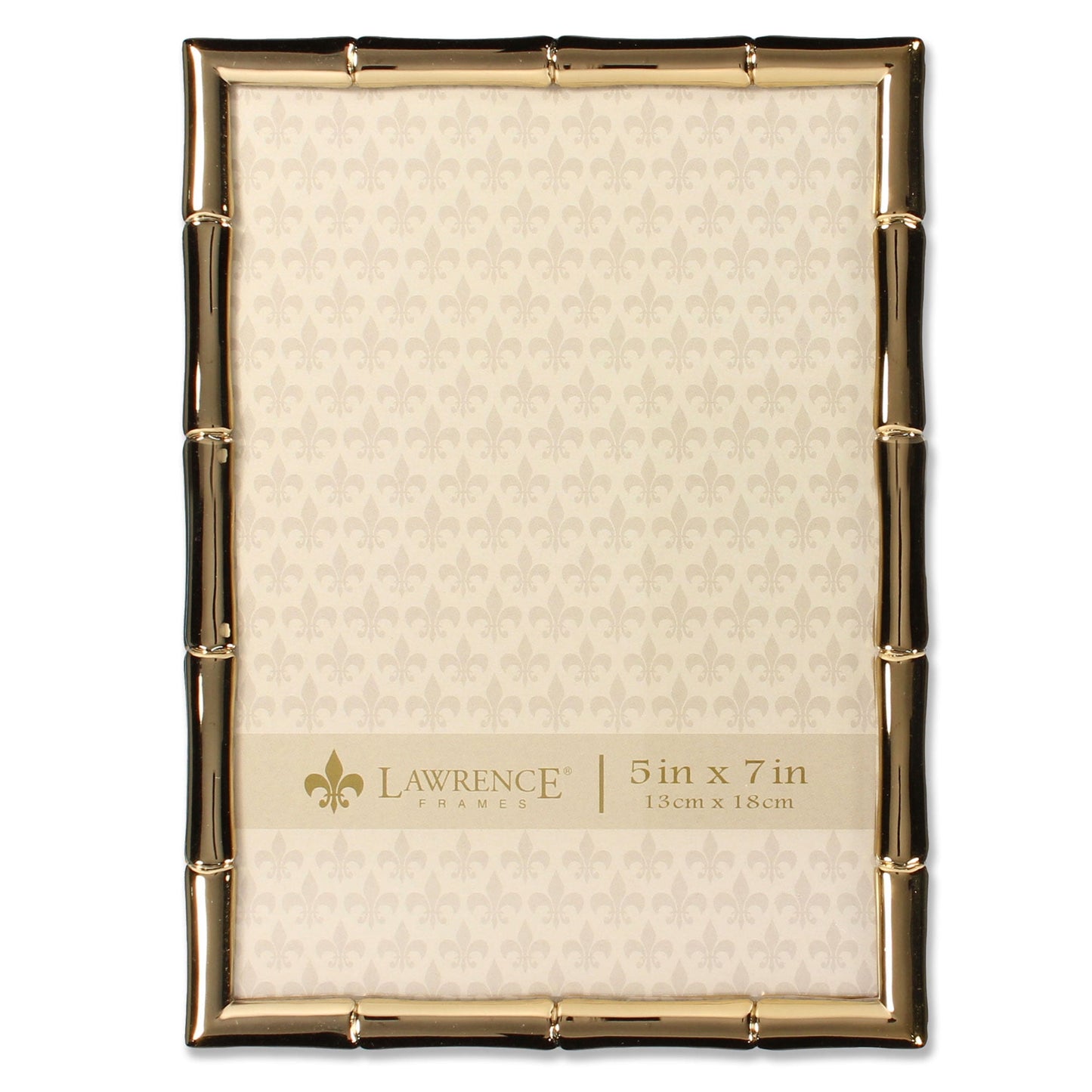 5x7 Gold Metal Picture Frame with Bamboo Design