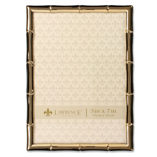 5x7 Gold Metal Picture Frame with Bamboo Design