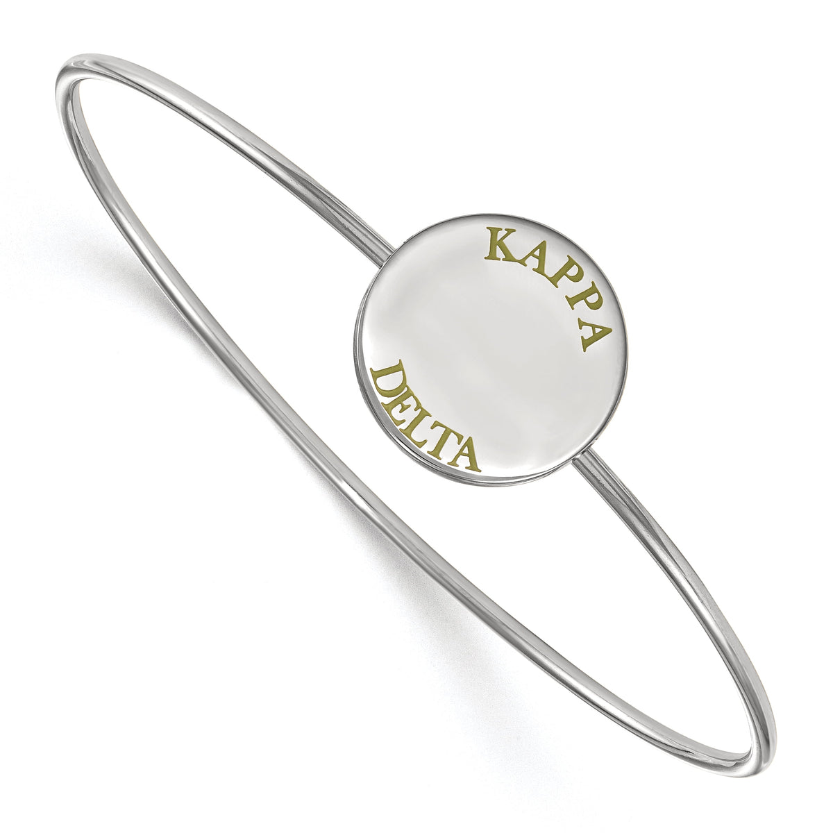 Sterling Silver Official Licensed Greek Sororities Kappa Delta (??) Enameled Slip-on Bangle