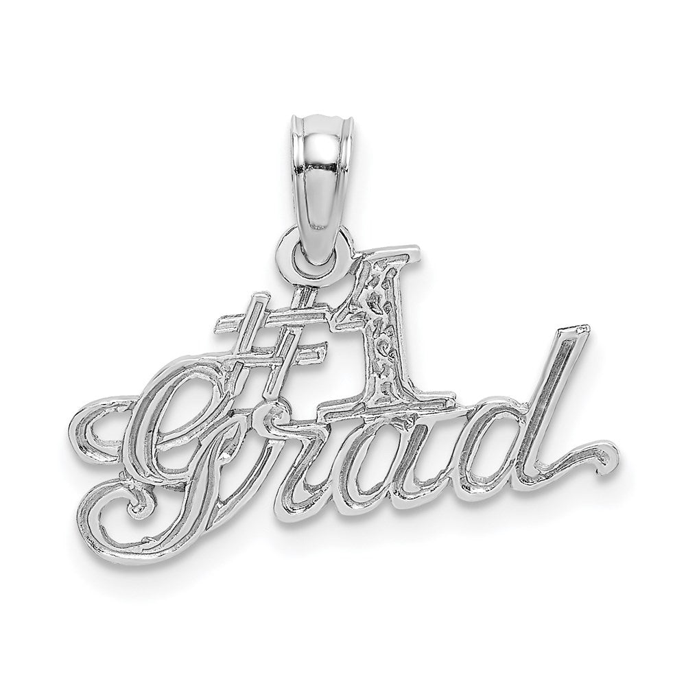 14k White Gold #1 GRAD Charm
