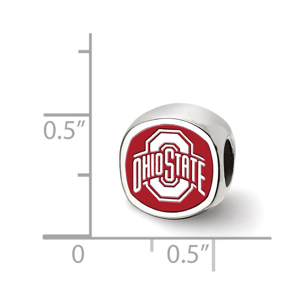 LogoArt Sterling Silver the Ohio State University ohio State On Block o Athletic Mark Bead Charm Female Adult