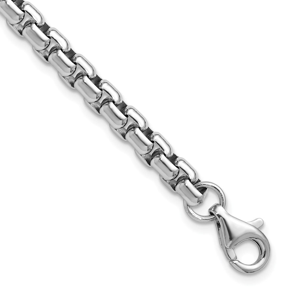 Sterling Silver 5.4mm 7.5in Venetian Box Chain Bracelet