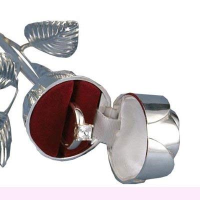 Leeber 80054 Long Stem Rose Ring Holder, Silver