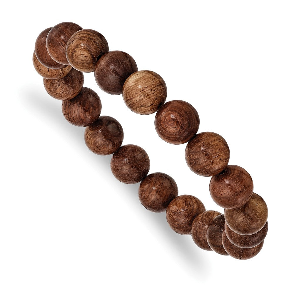 Stretch Bead Burma Padauk Wood Bracelet