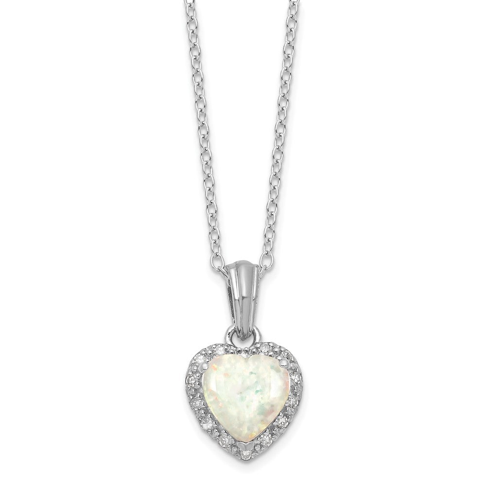 SS Created Opal & Diamond Necklace