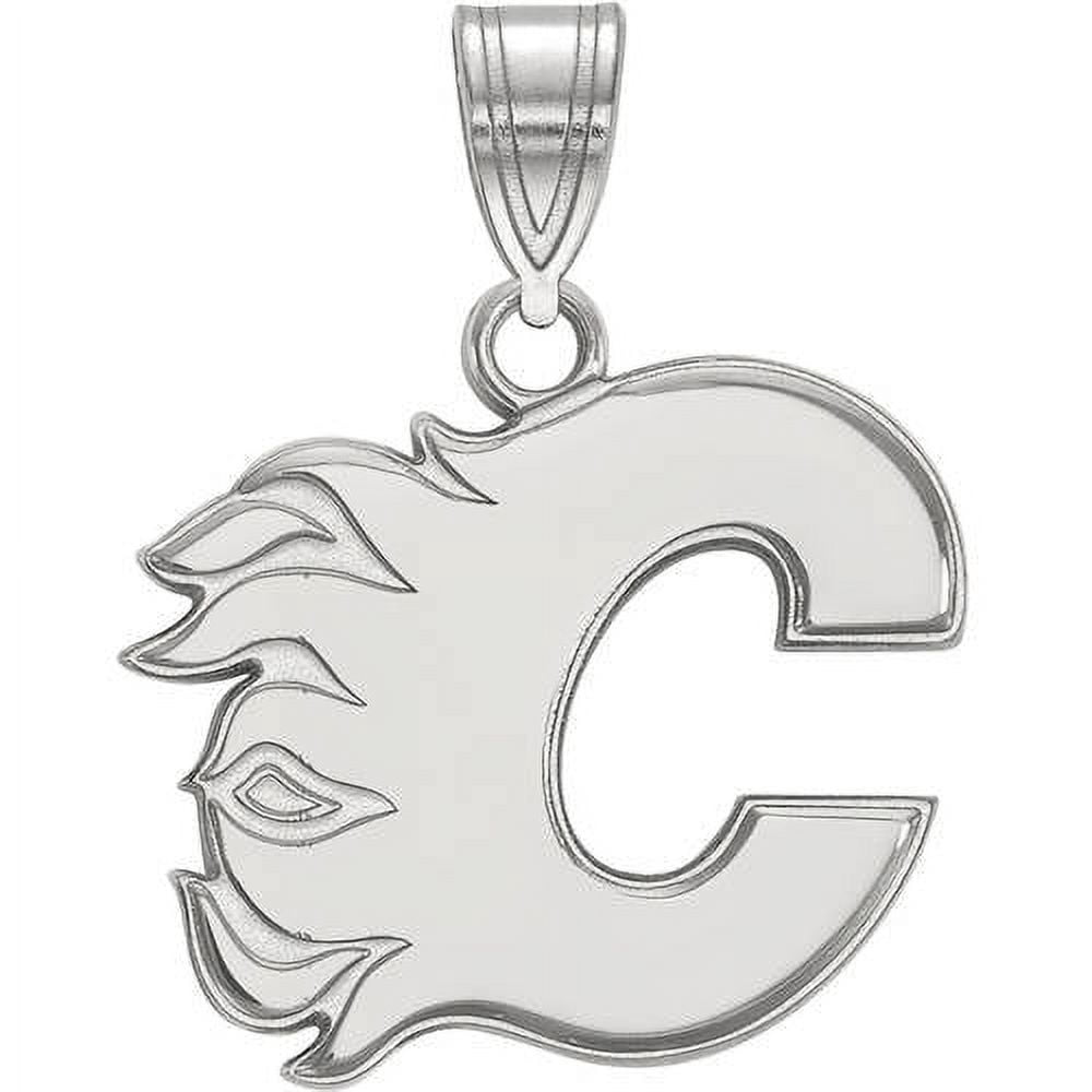 LogoArt NHL Calgary Flames Sterling Silver Medium Pendant