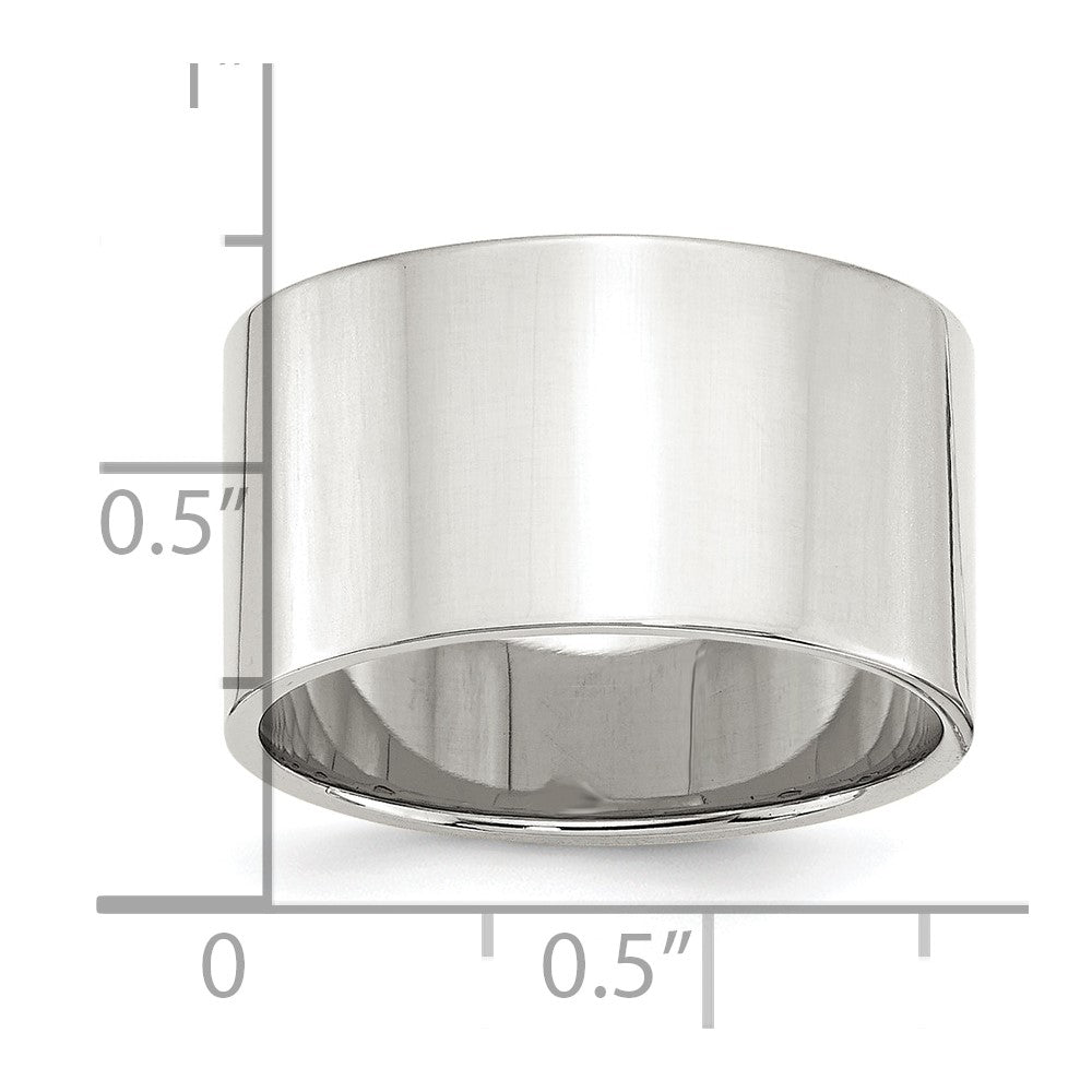Sterling Silver 12mm Lightweight Flat Size 4 Band