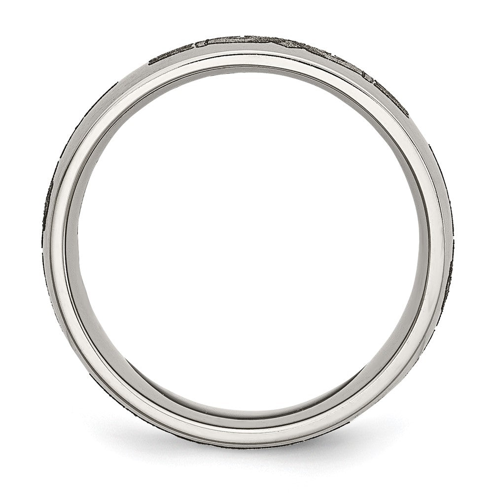 Titanium Brushed Claddagh Laser Design 8mm Band Size - 7