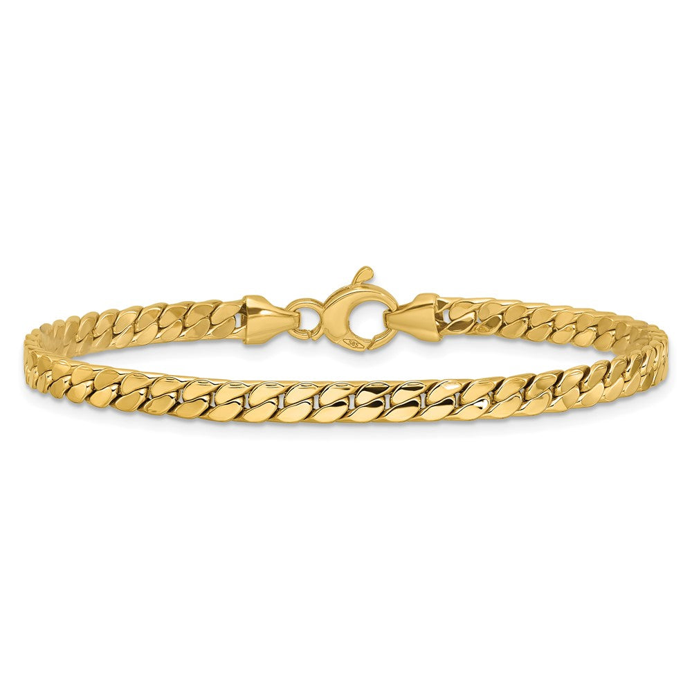 14K Polished Fancy Curb Link Bracelet 7.75  inches