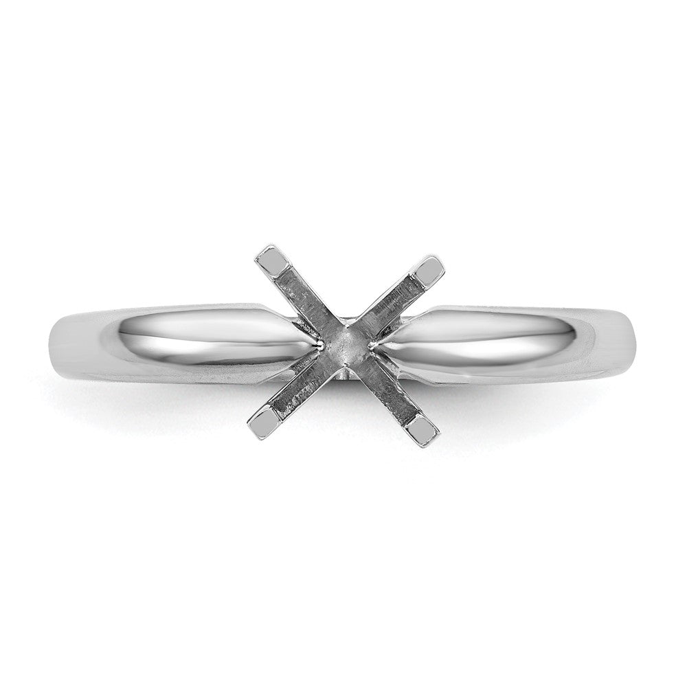 14k White Gold 1 carat Medium-Weight Comfort-Fit 4-Prong Round Solitaire Ring Mounting