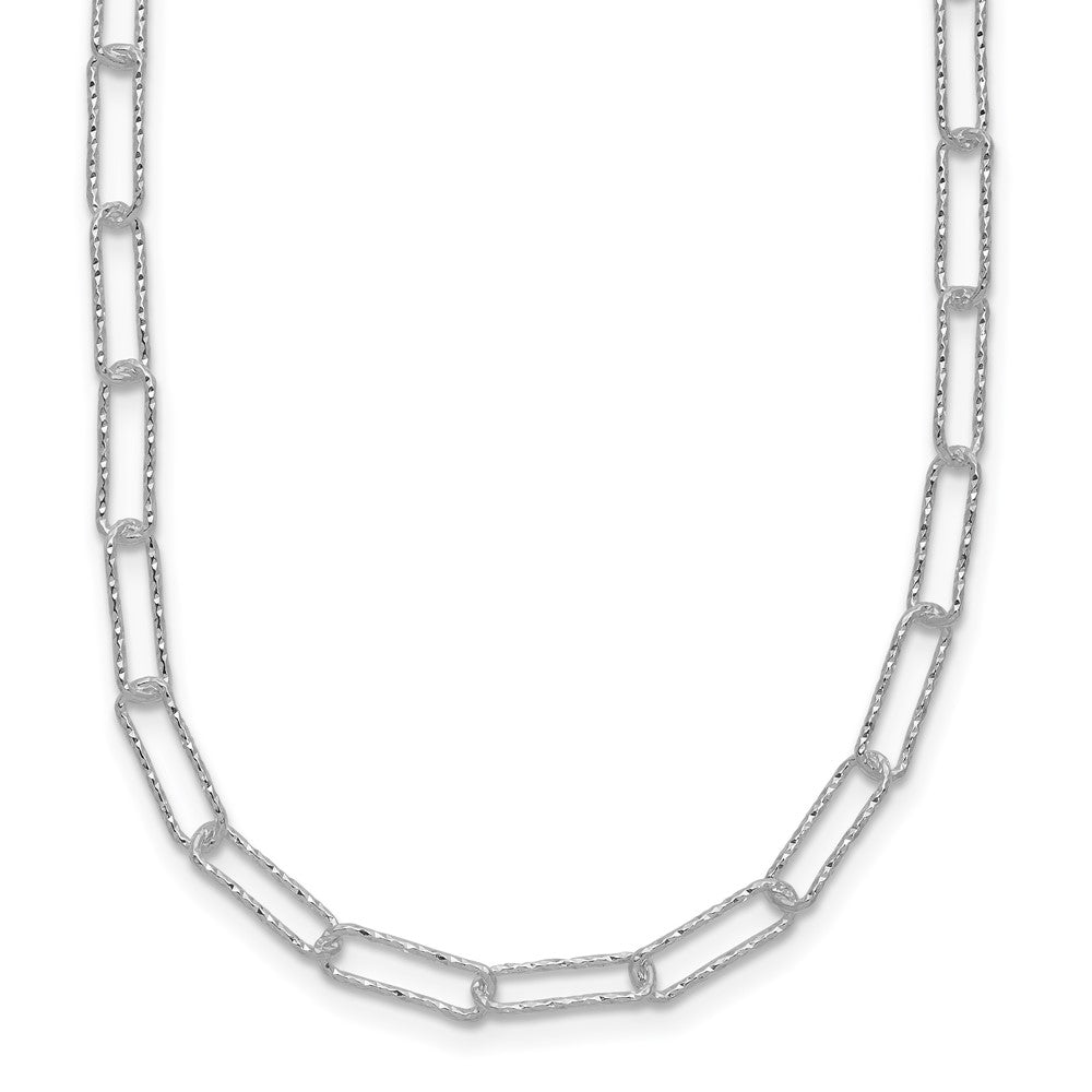 Sterling Silver D/C Fancy Open Link w/1.5 in ext. Necklace 16.75 Inches