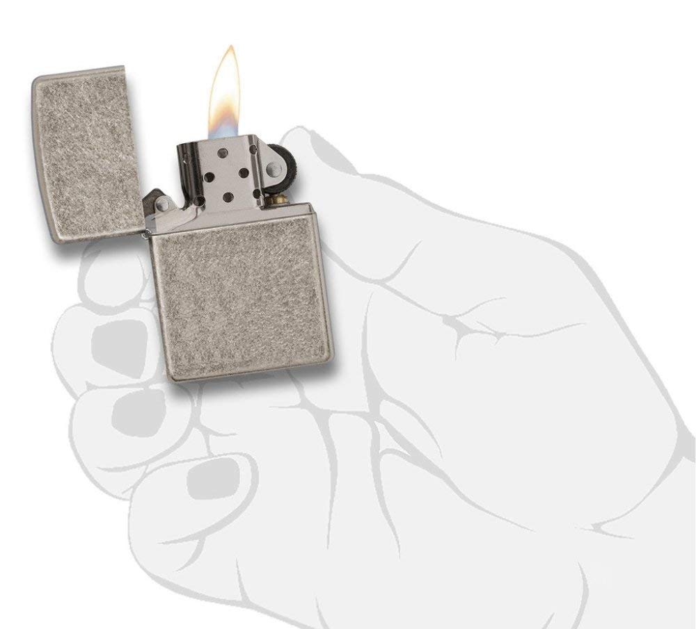 Zippo Armor Antique Silver Plate Pocket Lighter