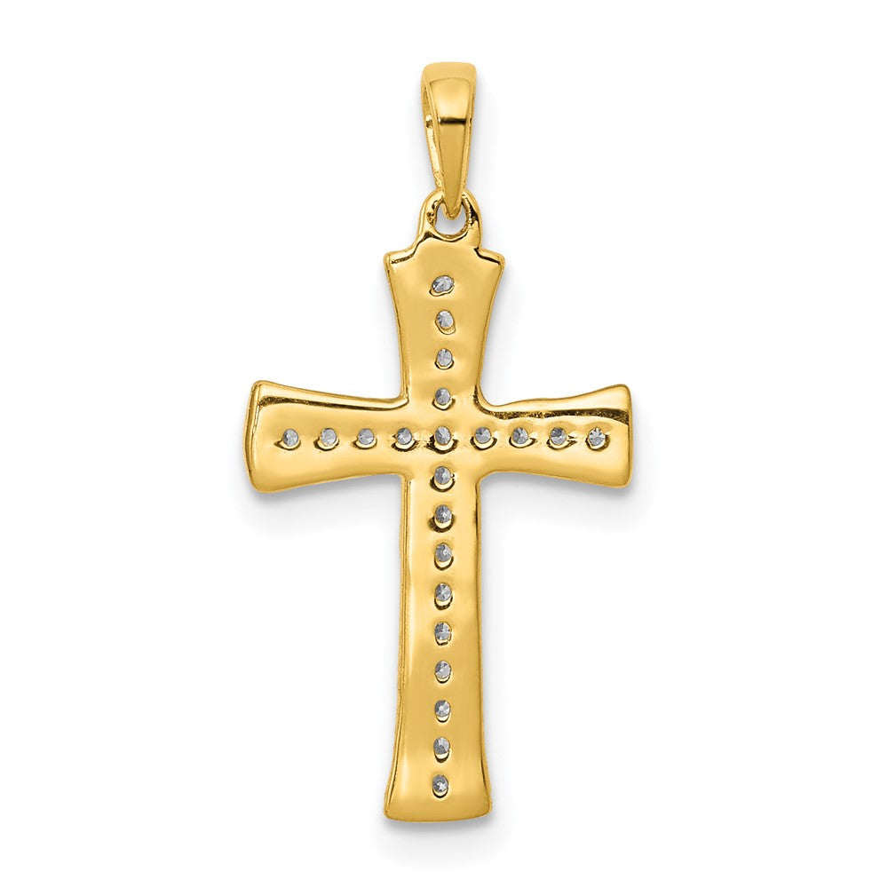14k 1/10 carat Lab Grown Diamond VS/SI+ G+ Cross Pendant