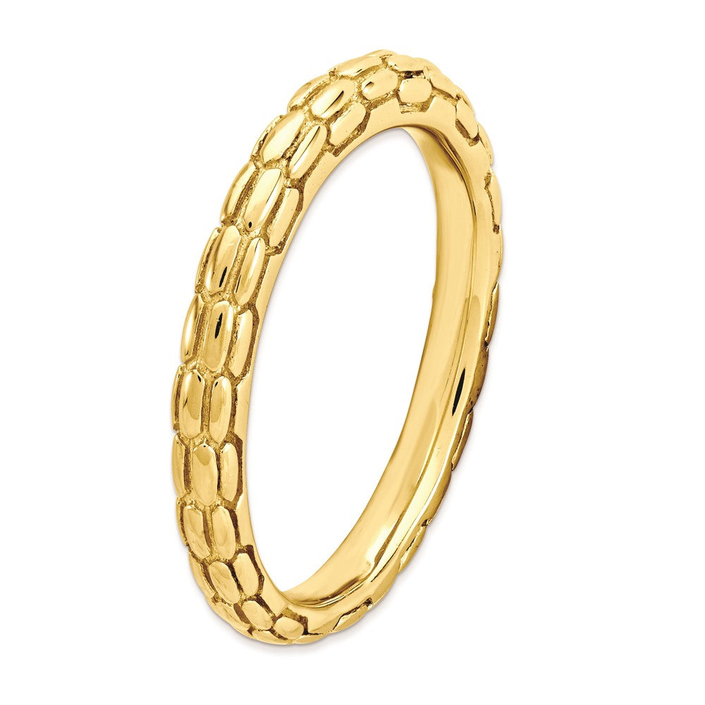 Sterling Silver Stackable Expressions Gold-plated Domed Ring