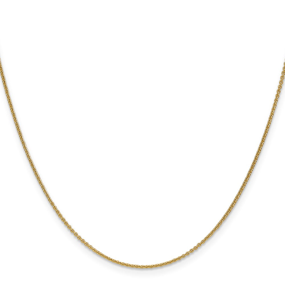 14K 30 inch 1mm Round Open Link Cable with Lobster Clasp Chain