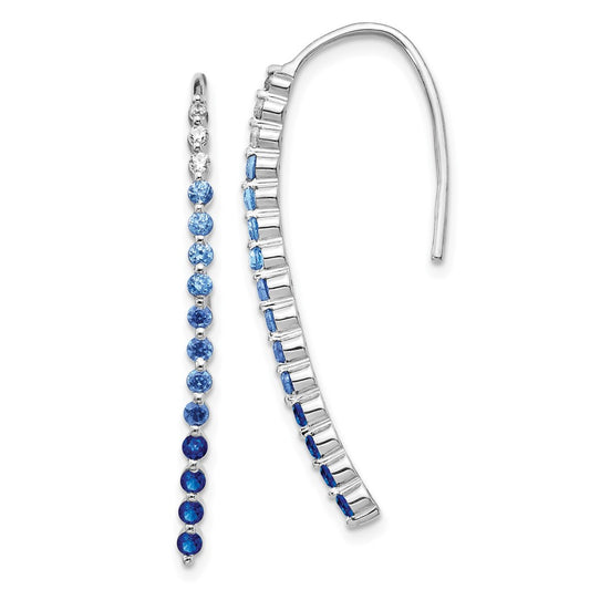14k White Gold Diamond and Sapphire Earrings