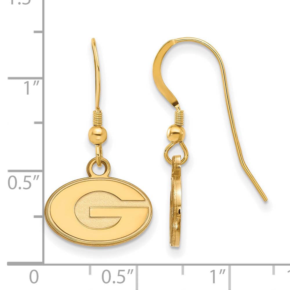 Women's Georgia Bulldogs Gold Plated XS Dangle Earrings