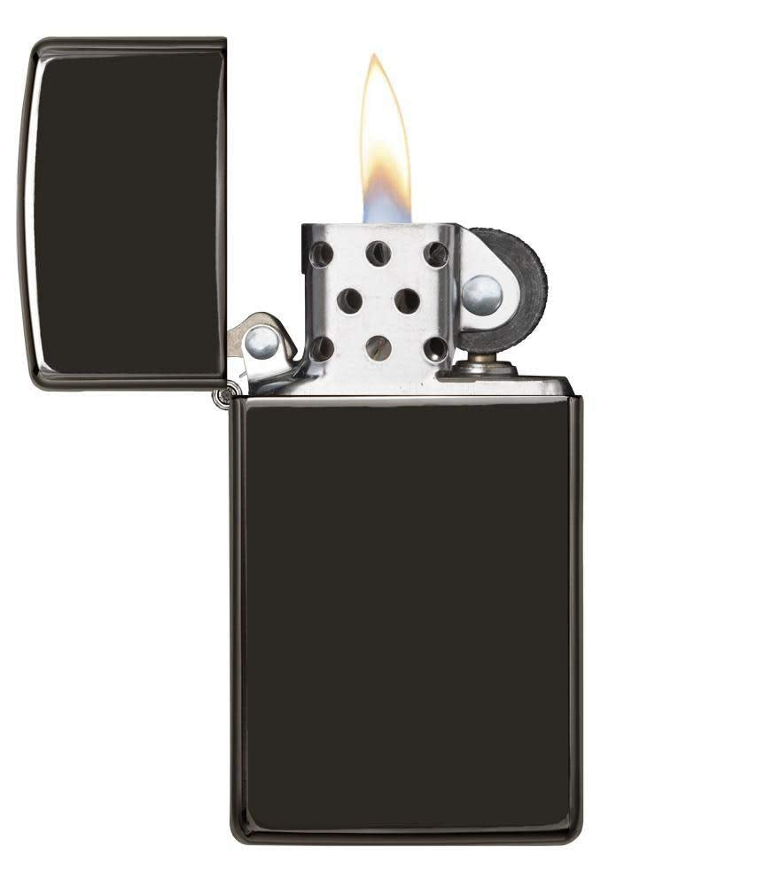 Zippo Slim High Polish Black Pocket Lighter