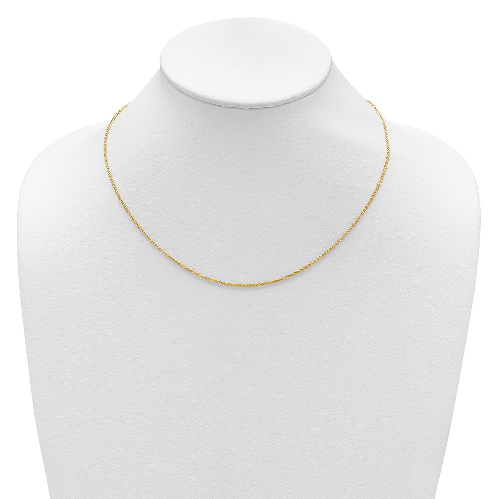 14K 1.5mm Spiga 1in+1in Adjustable Chain