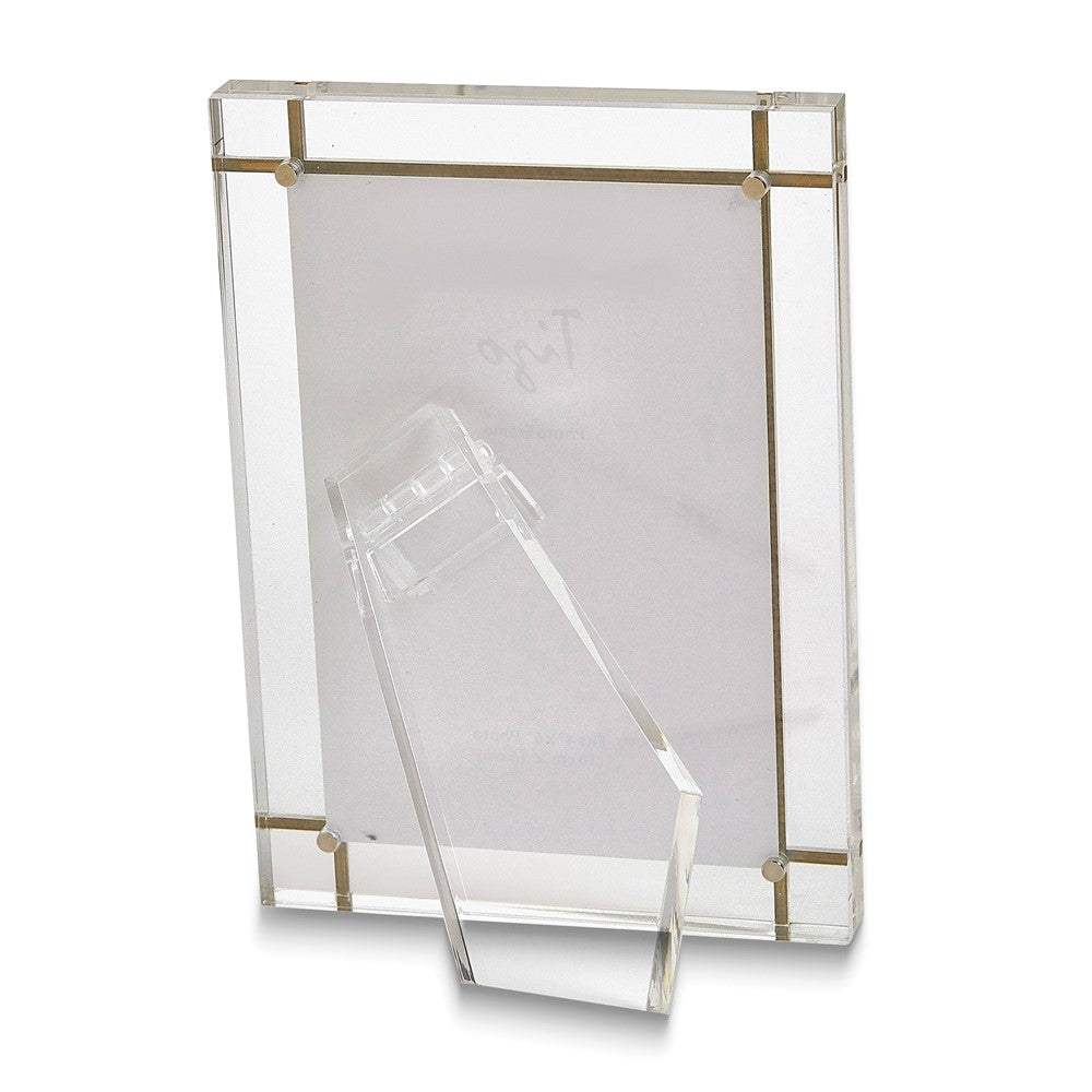 Clear Lucite Gold-tone Inlay 8x10 Photo Frame