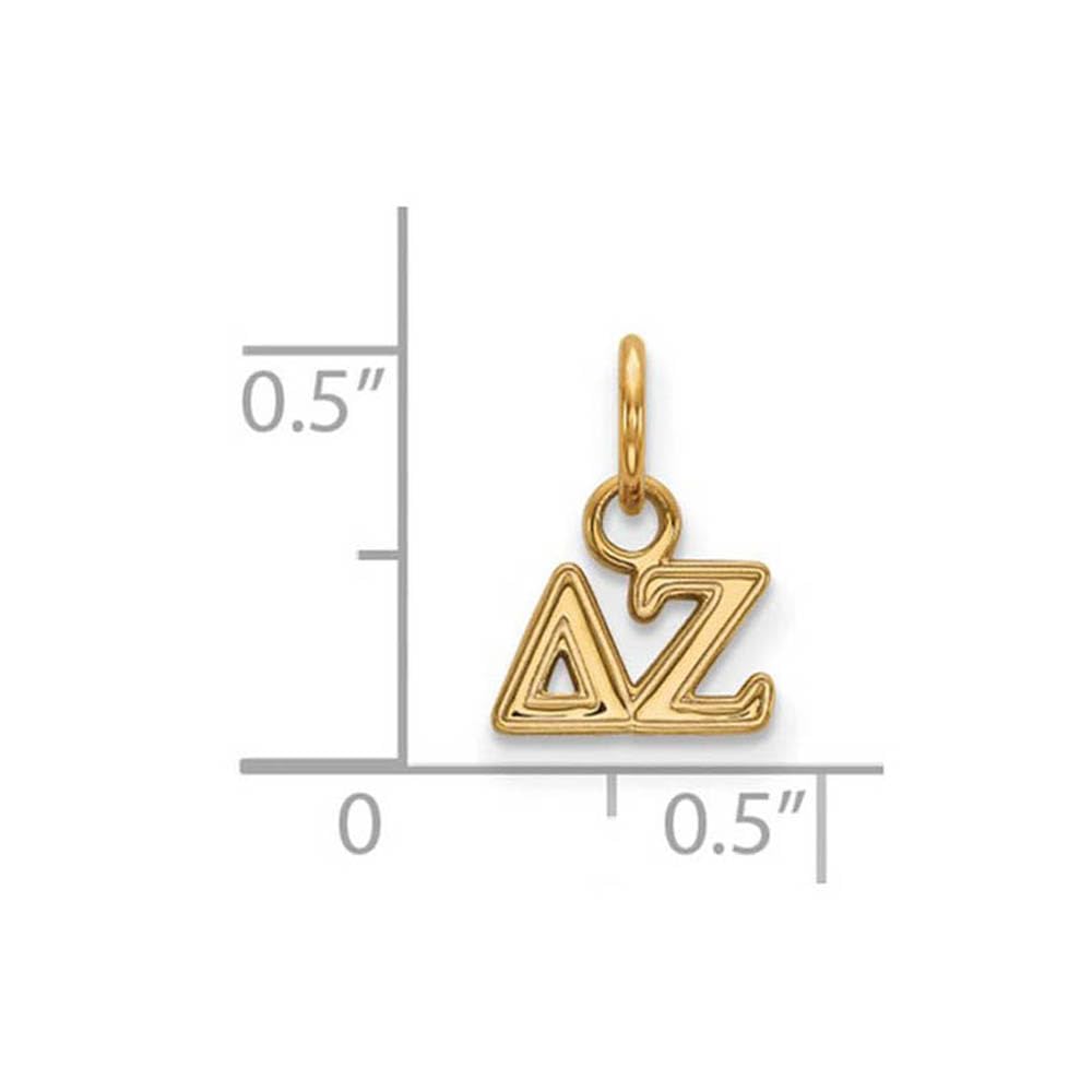 Sterling Silver w/ 14K Yellow Gold-Plated Official Licensed Greek Sororities Delta Zeta (??) XS Pendant