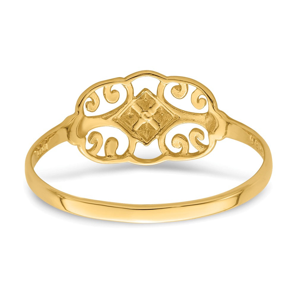 14K w/Rhodium Filigree Ring Size 7