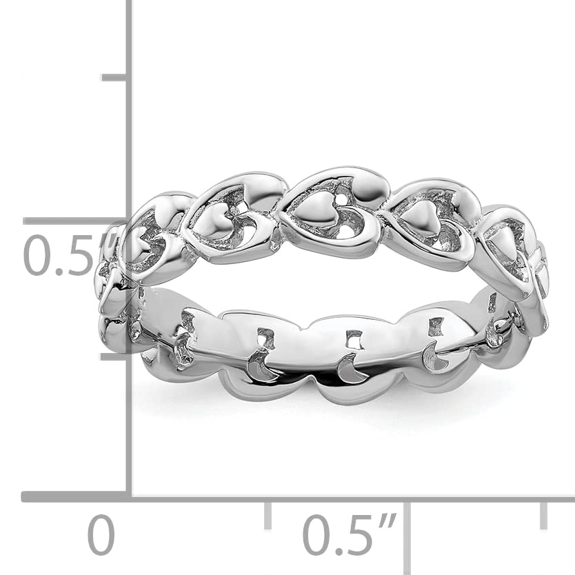 Sterling Silver Stackable Expressions Polished Heart Ring Size -9