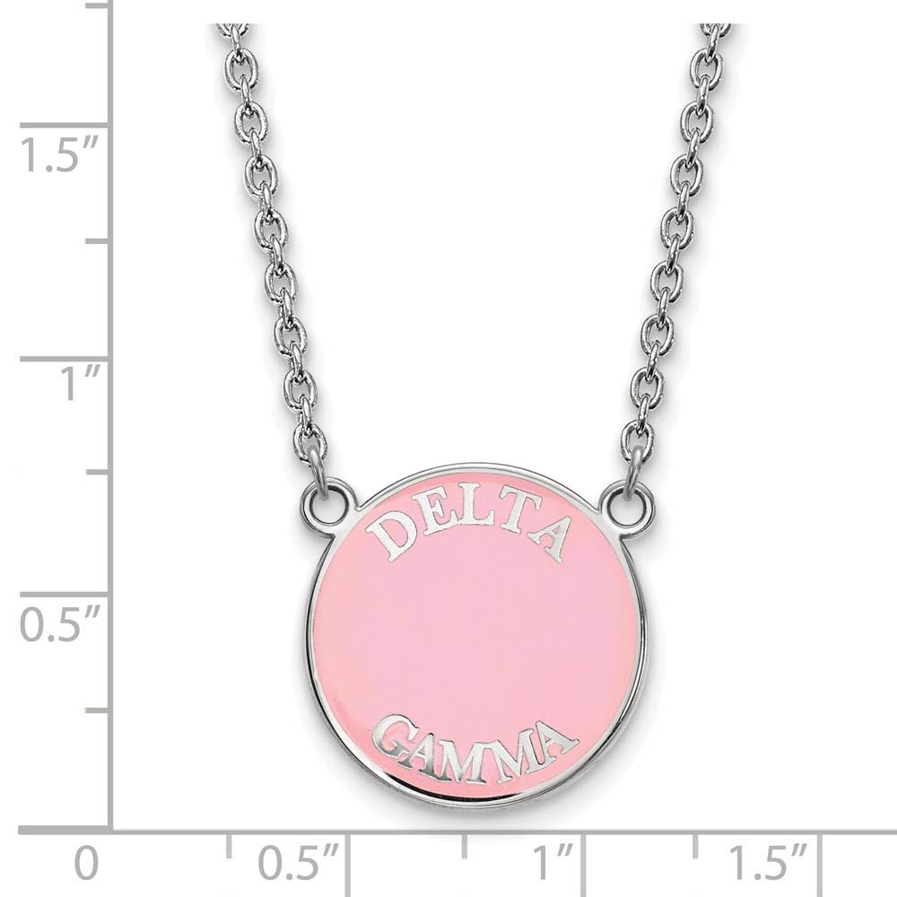 Sterling Silver 18in Official Licensed Greek Sororities Delta Gamma (??) Small Enamel Pendant w/Necklace