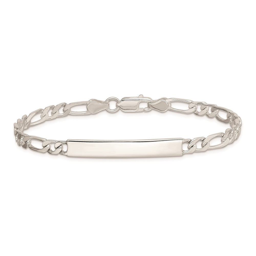 Sterling Silver 7inch Engraveable Figaro Link ID Bracelet 7 inches