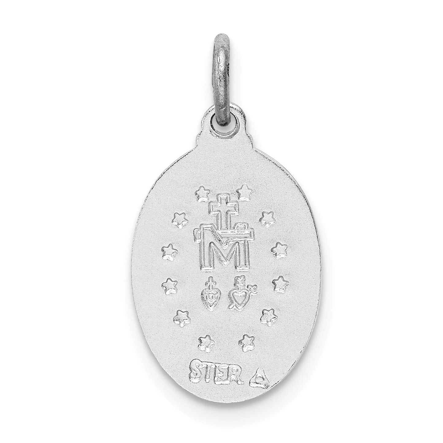 Sterling Silver Rhodium-plated Miraculous Medal