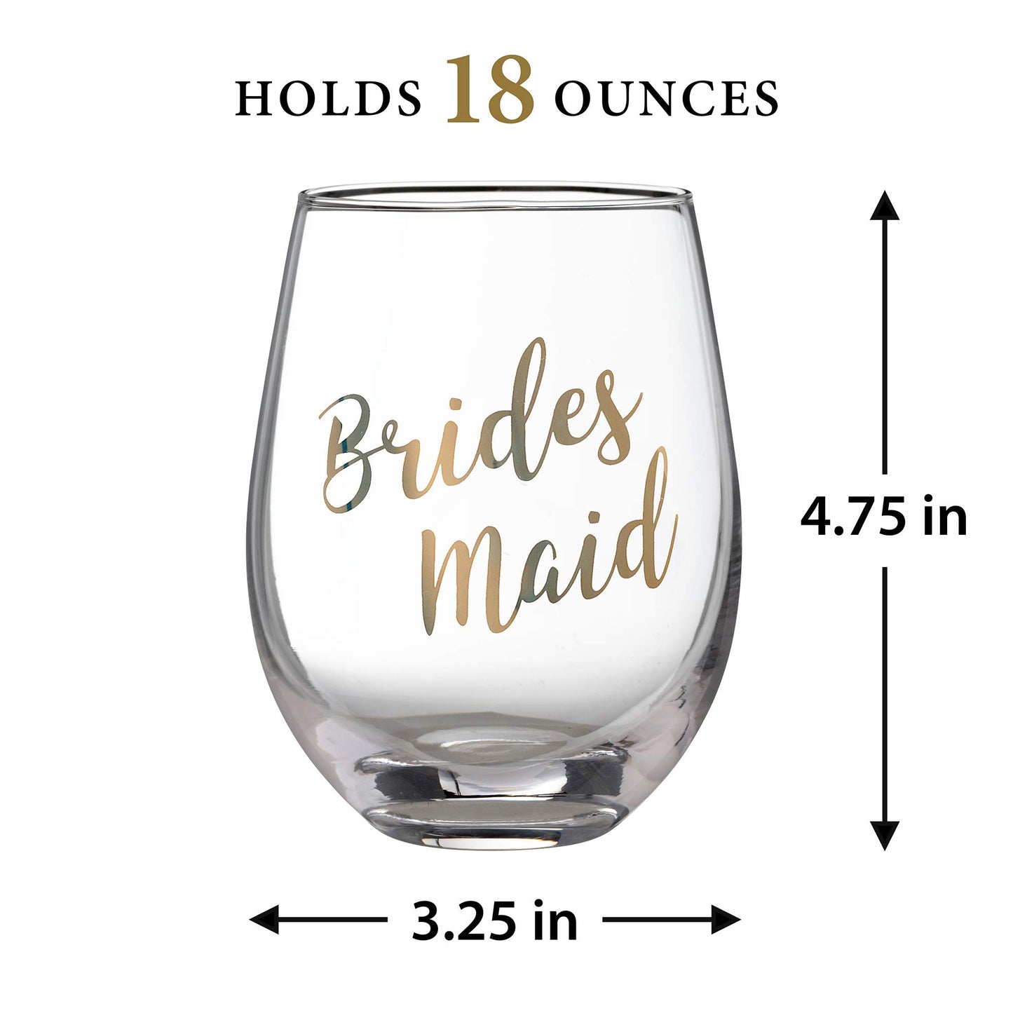 Lillian Rose Gold Bridesmaid Stemless Wine Glass