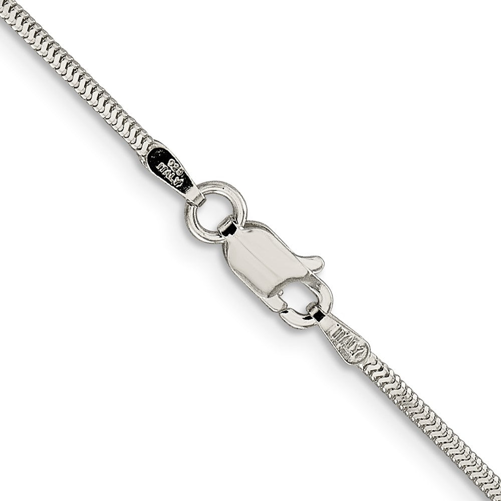 Sterling Silver 1.5mm Diamond-cut Flat Snake Chain 24 Inches