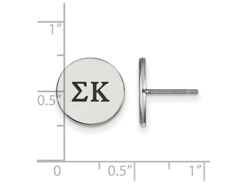 Sterling Silver Official Licensed Greek Sororities Sigma Kappa (??) Enameled Post Earrings