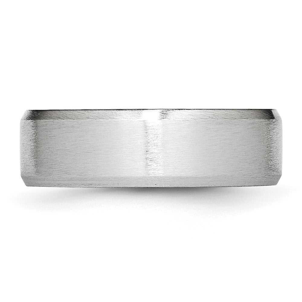 Cobalt Beveled Edge Satin 7mm Band Size - 9
