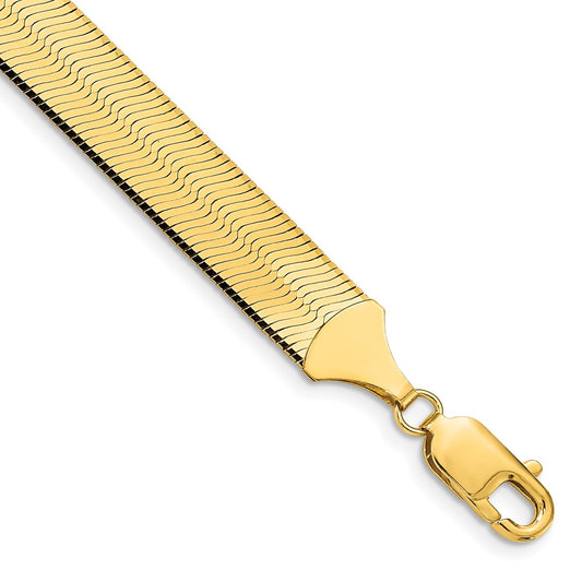 10K 10mm Silky Herringbone Chain