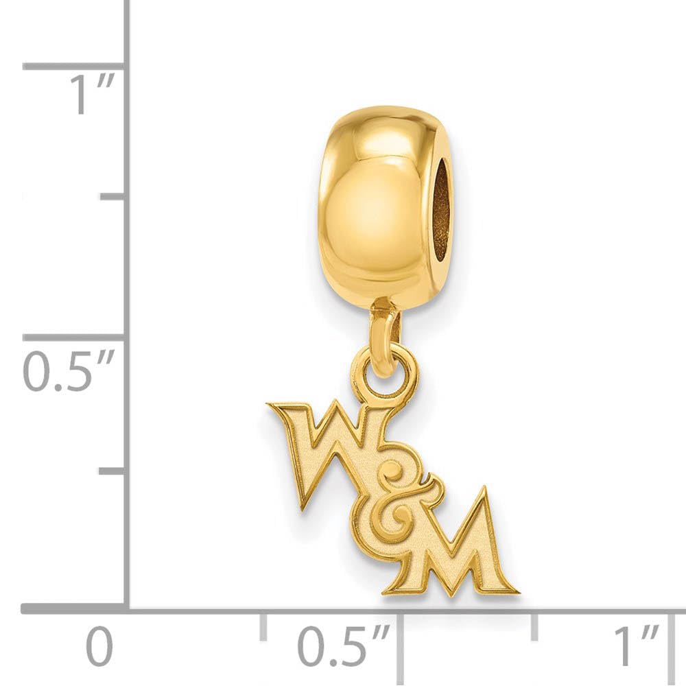 14K Yellow Gold Plated Sterling Silver William and Mary XS Dangle Bead