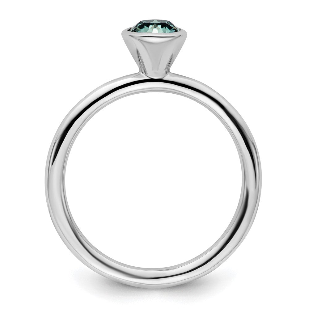 Sterling Silver Stackable Expressions High 5mm December Crystal Ring Size -7