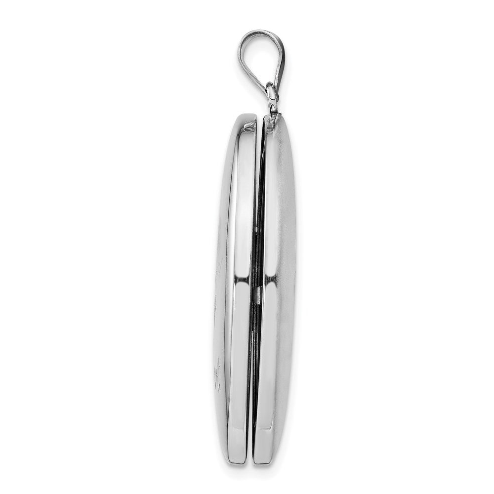 Sterling Silver Rhodium-plated Forever In My Heart Ash Holder Oval Locket