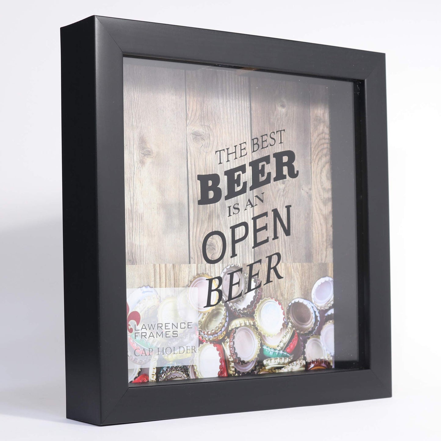 Lawrence Frames 10x10 Black Shadow Box Beer Cap Holder