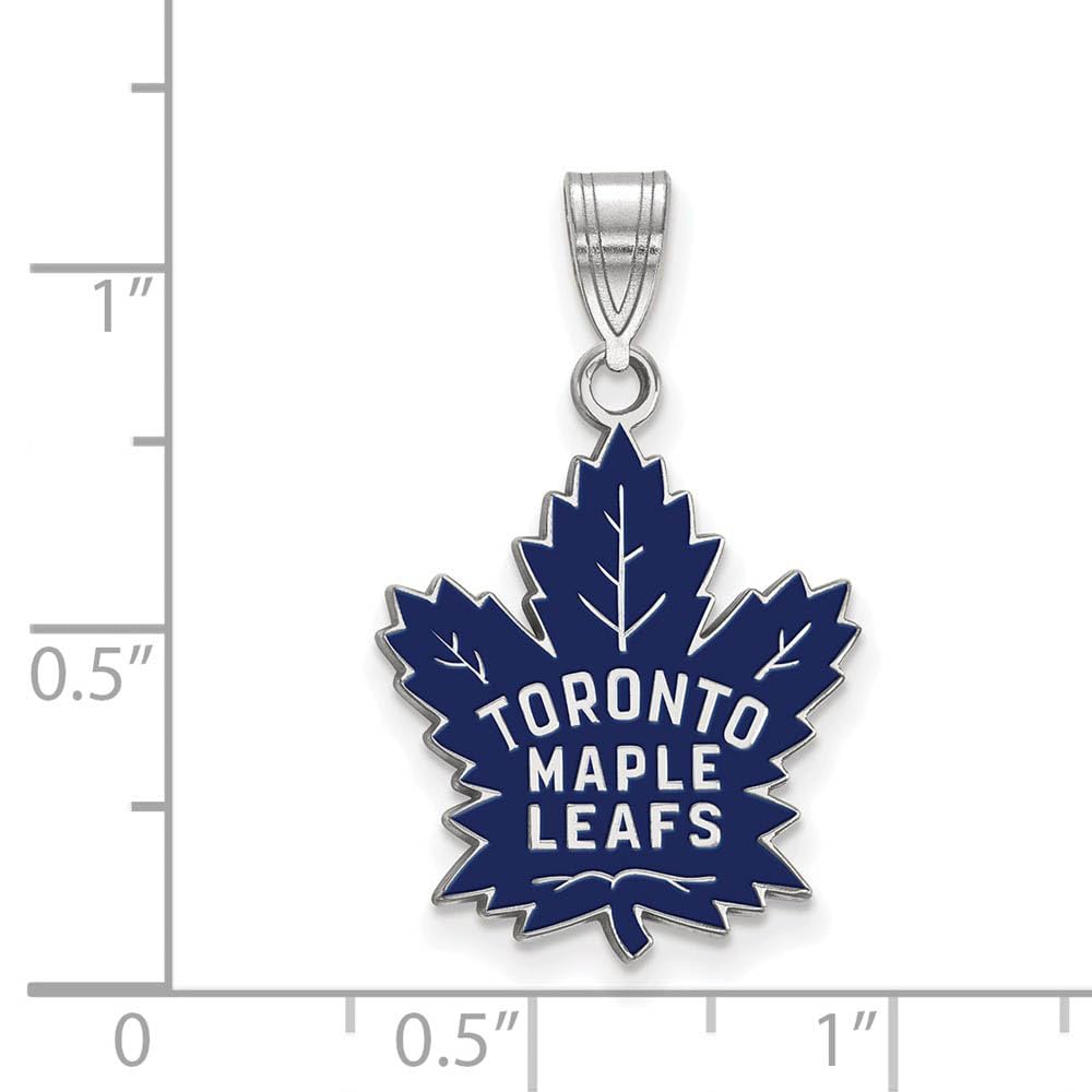 LogoArt NHL Toronto Maple Leafs Sterling Silver Large Enamel Pendant