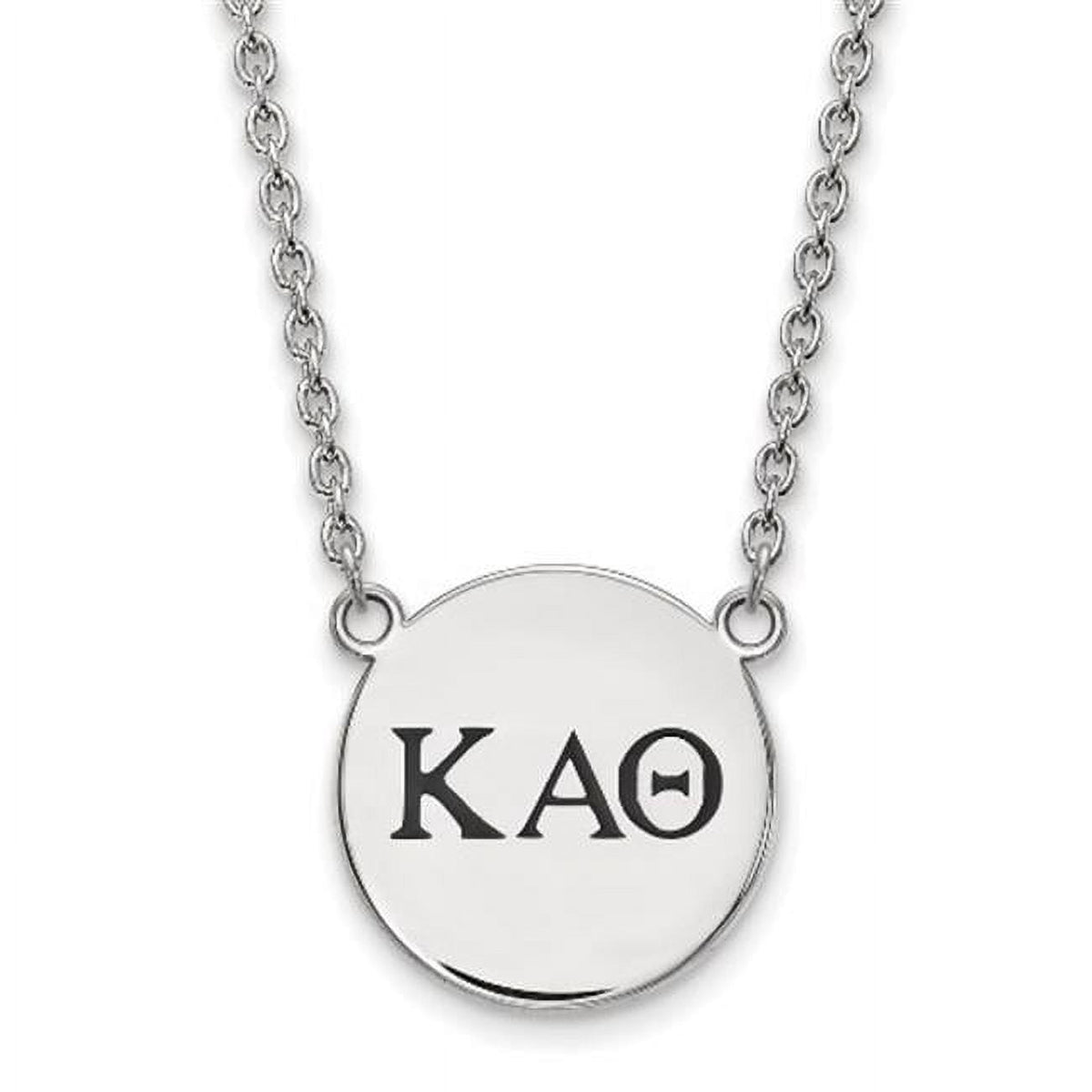 Sterling Silver 18in Official Licensed Greek Sororities Kappa Alpha Theta (???) Small Enamel Pendant w/Necklace
