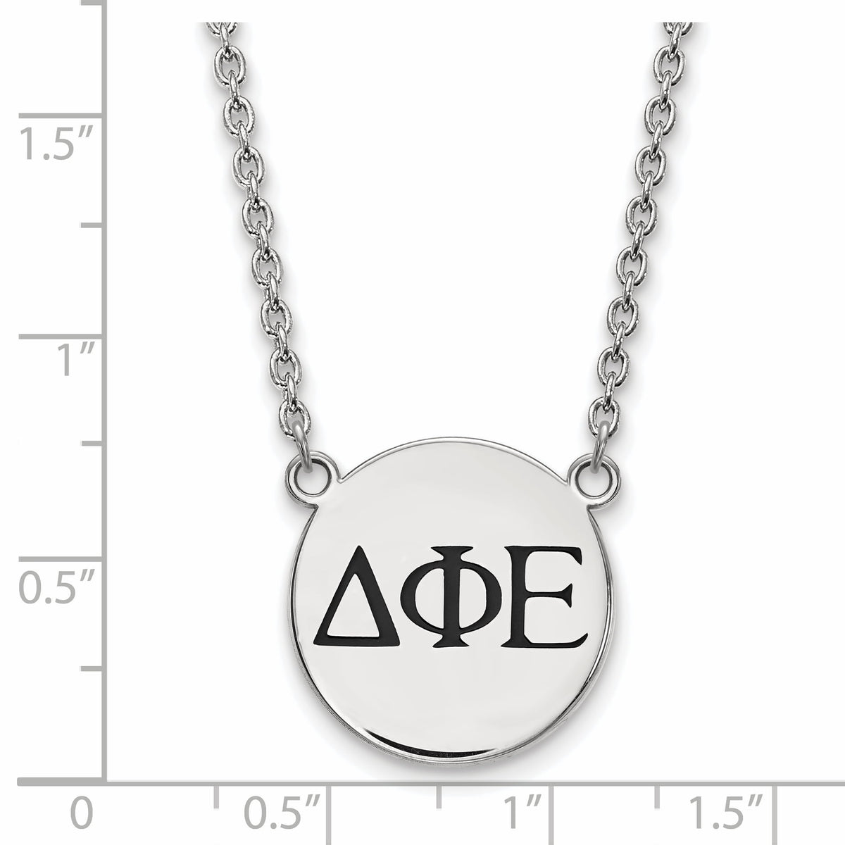Sterling Silver 18in Official Licensed Greek Sororities Delta Phi Epsilon (???) Small Enamel Pendant w/Necklace